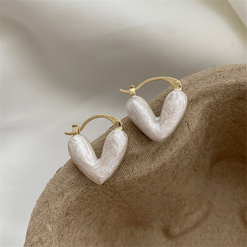 Heart Pendant Drop Earrings