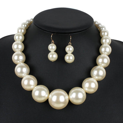 Pearl earring necklace set