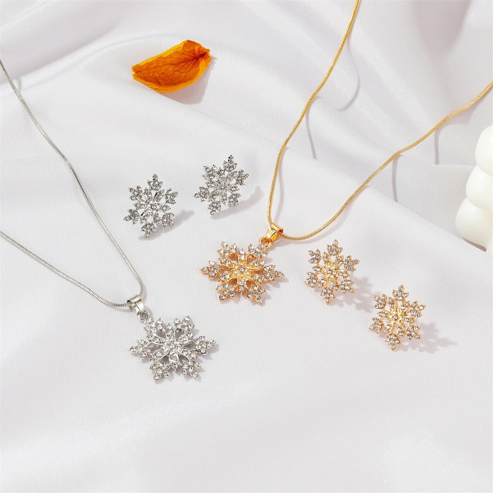 Snowflake Necklace Earring Set