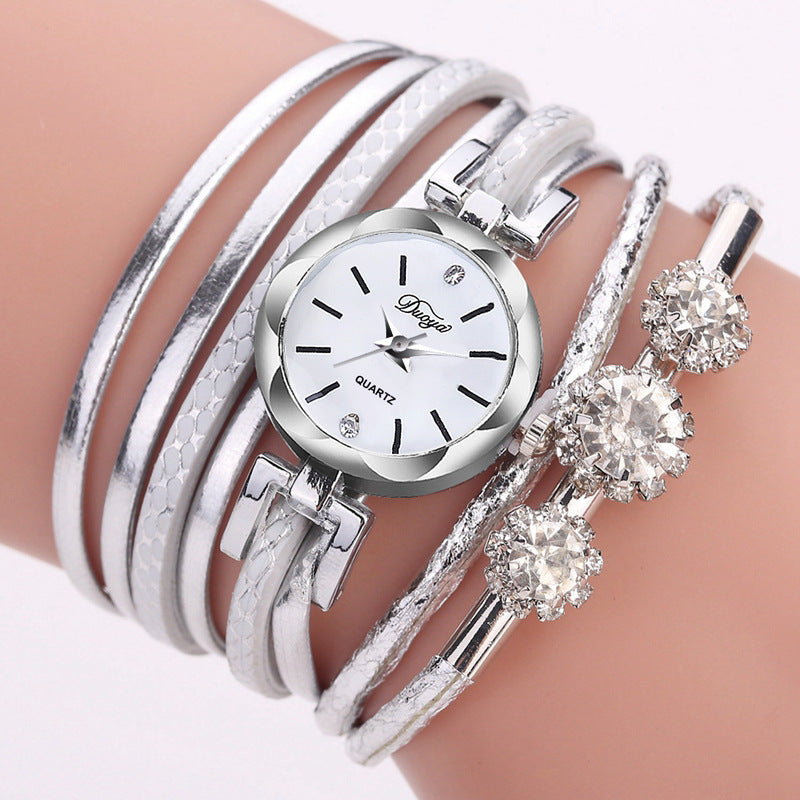 Bracelet crystal quartz watch