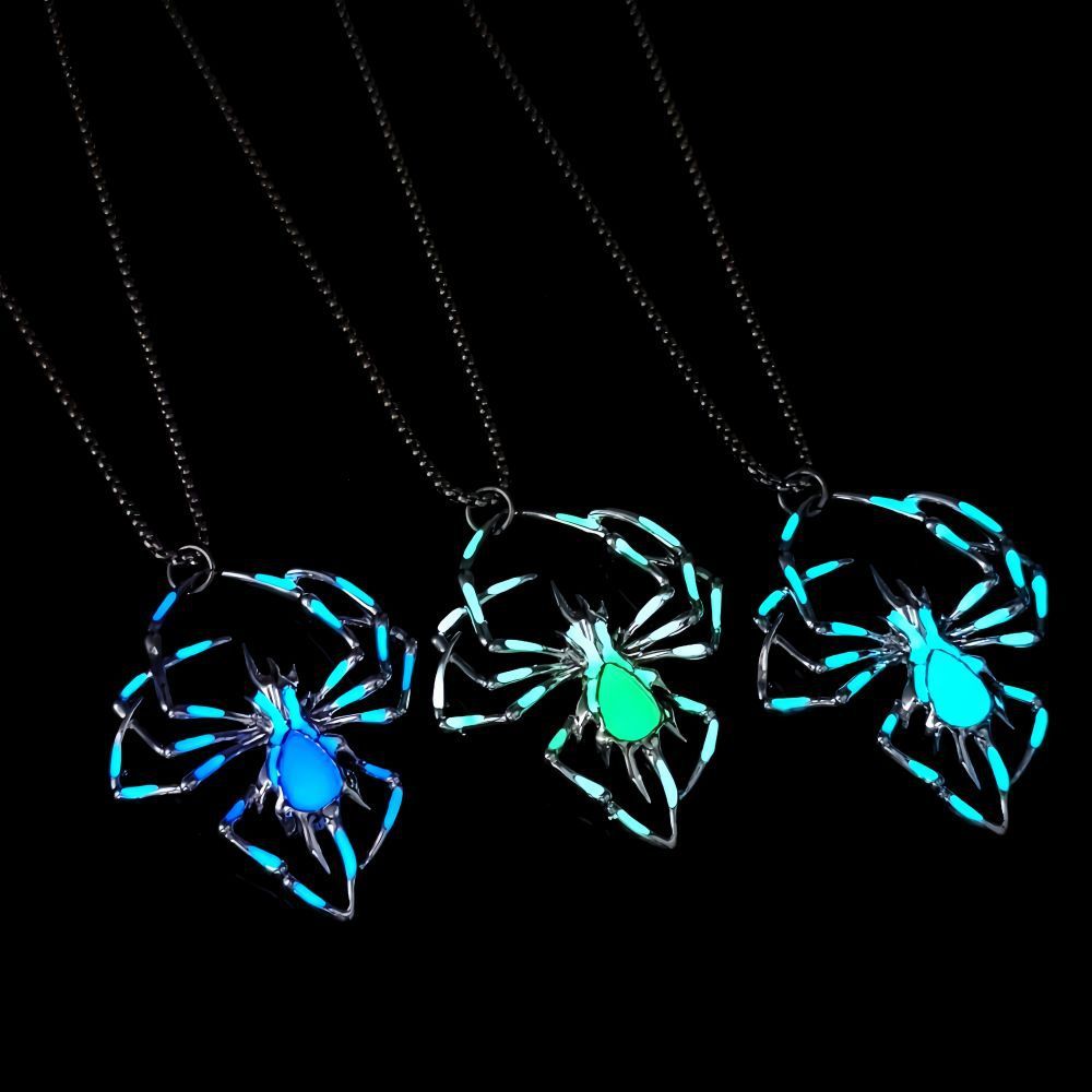 Glow-in-the-dark spider necklace