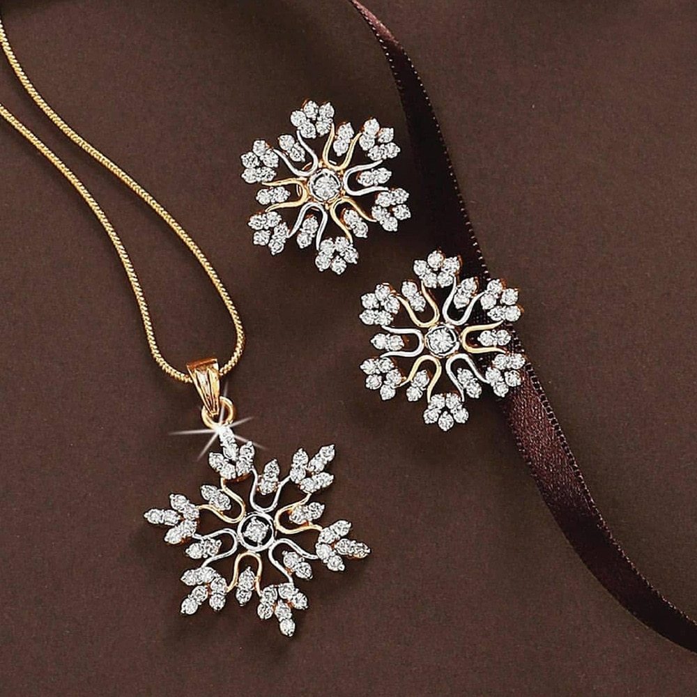 Snowflake Necklace Earring Set