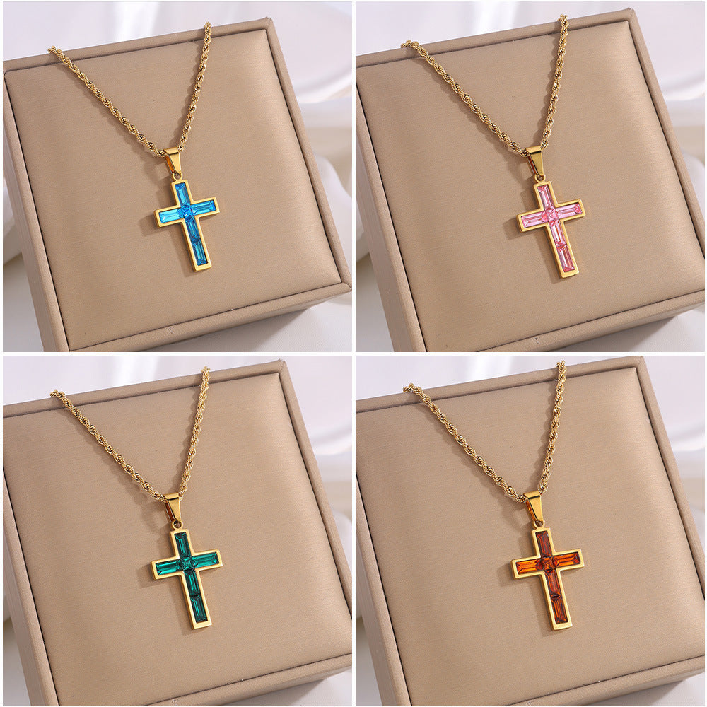 Fashion Jewelry Diamond Cross Necklace