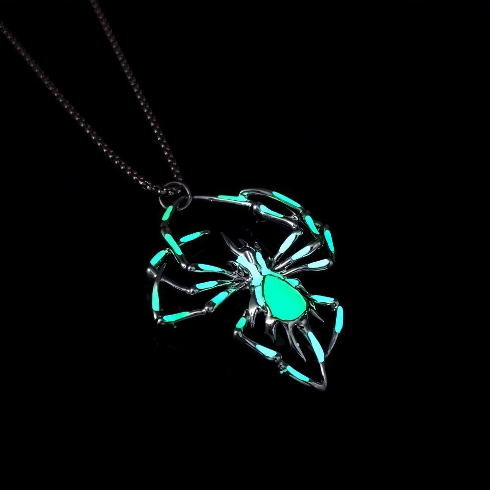 Glow-in-the-dark spider necklace