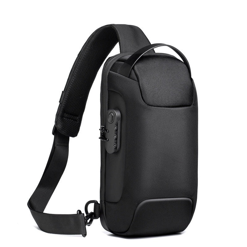 Waterproof USB Anti-theft Men Crossbody Bag