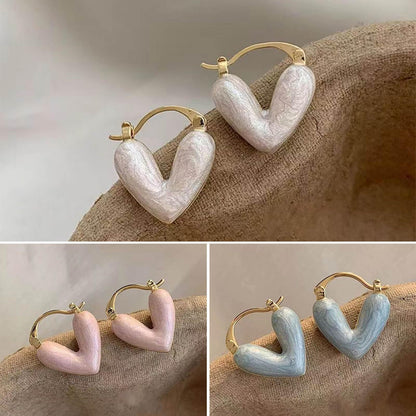 Heart Pendant Drop Earrings