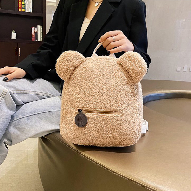 Cute Fleece Bear Backpacks