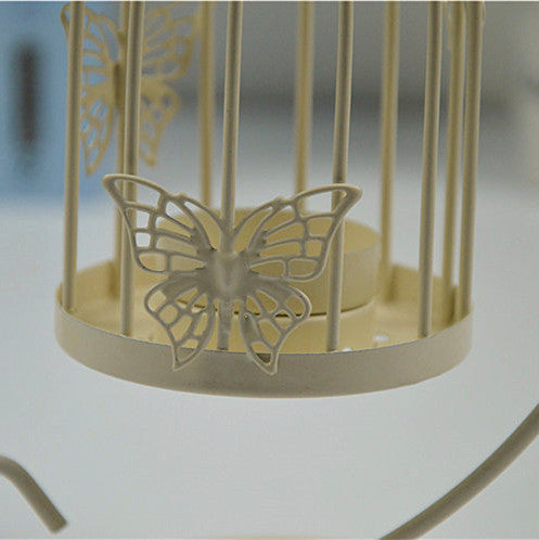 European Style Butterfly Bird Cage Candle Holder