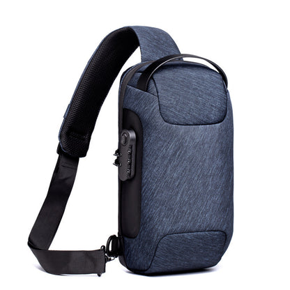 Waterproof USB Anti-theft Men Crossbody Bag