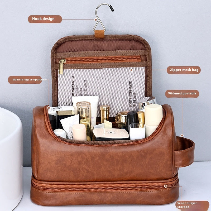 Leather Cosmetics Storage Travel Bag