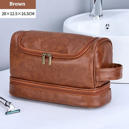 Leather Cosmetics Storage Travel Bag