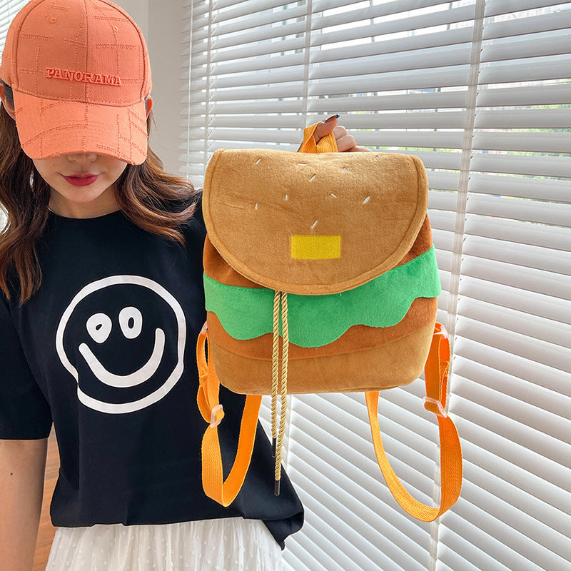 Soft Plush Hamburger Backpack