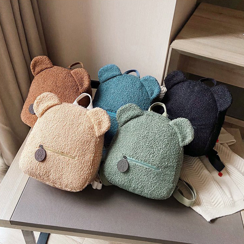 Cute Fleece Bear Backpacks