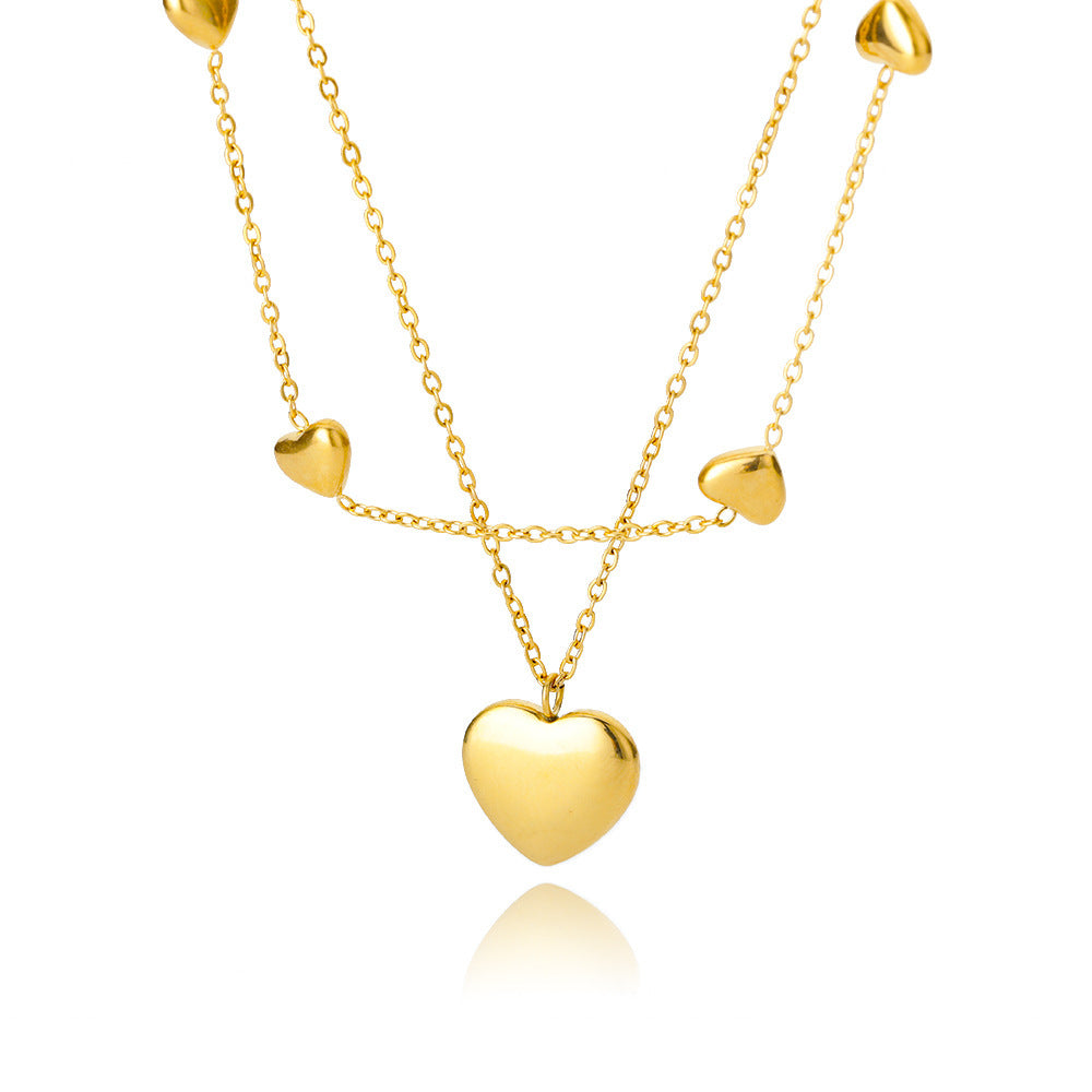 Multilayer Heart Pendant Necklace