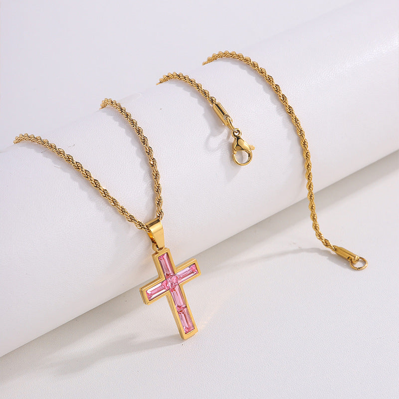 Fashion Jewelry Diamond Cross Necklace