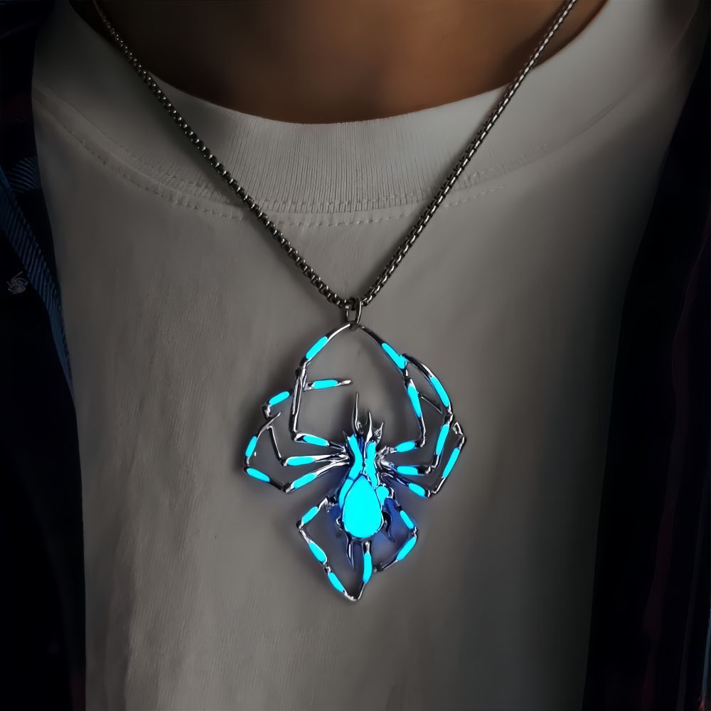 Glow-in-the-dark spider necklace