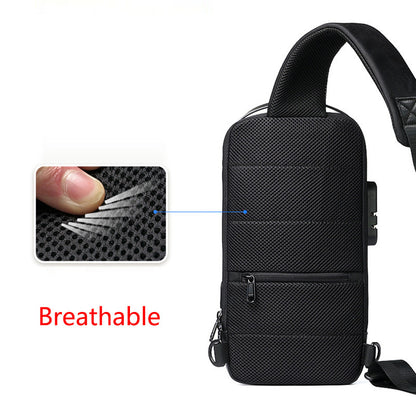 Waterproof USB Anti-theft Men Crossbody Bag