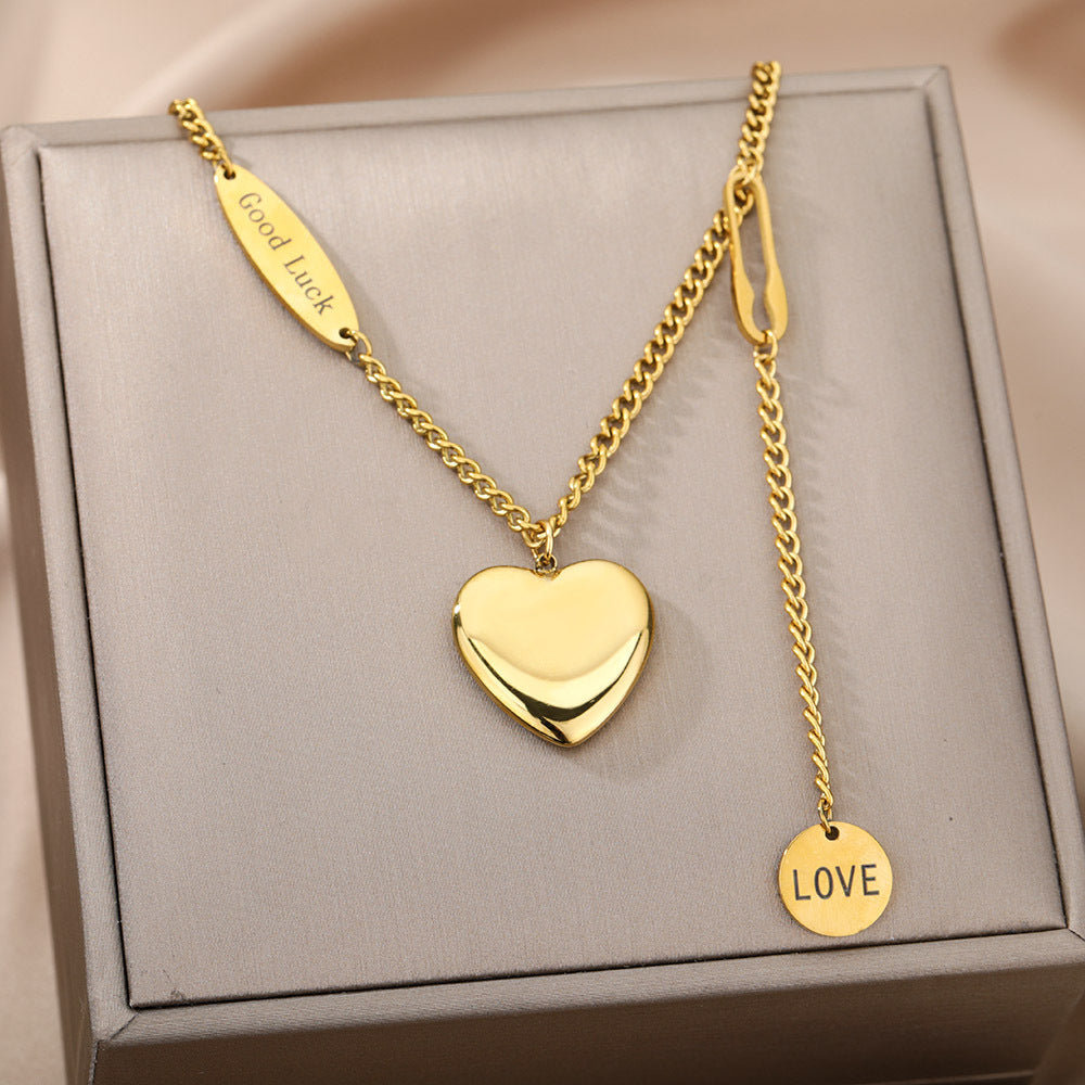 Multilayer Heart Pendant Necklace