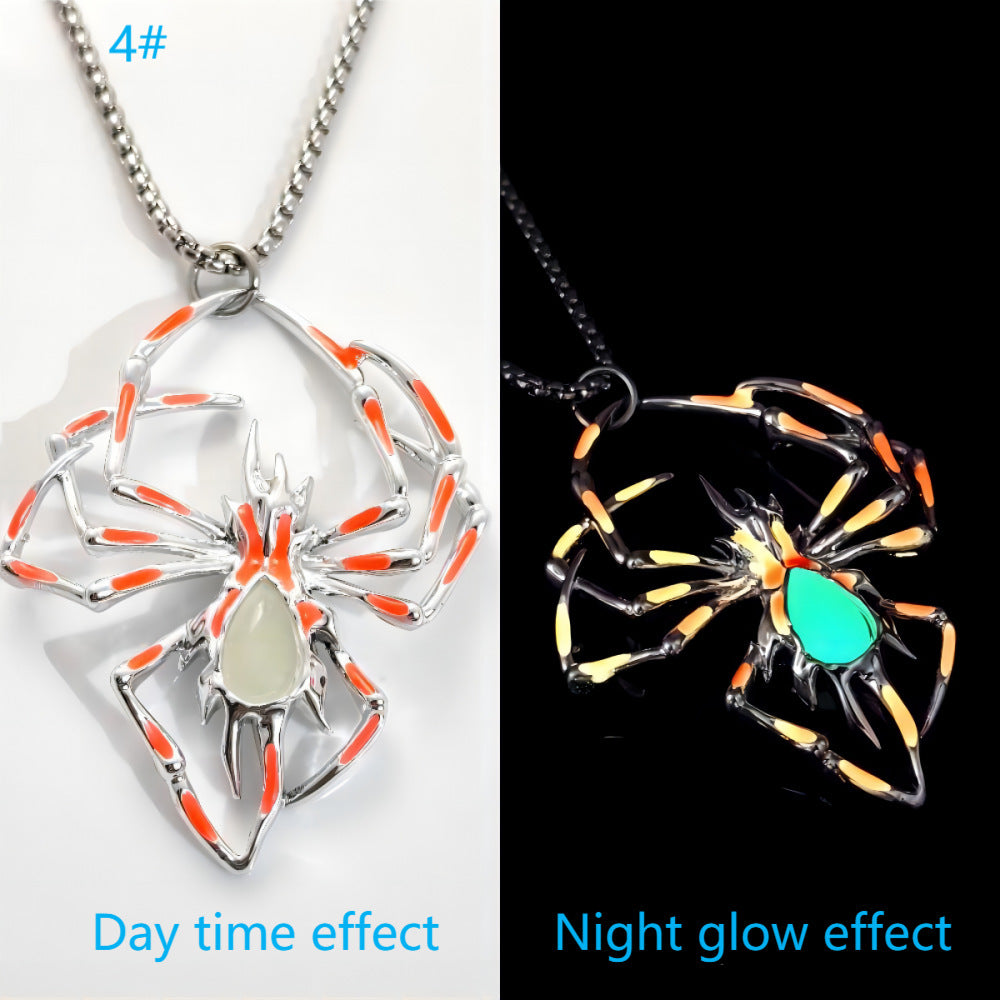 Glow-in-the-dark spider necklace