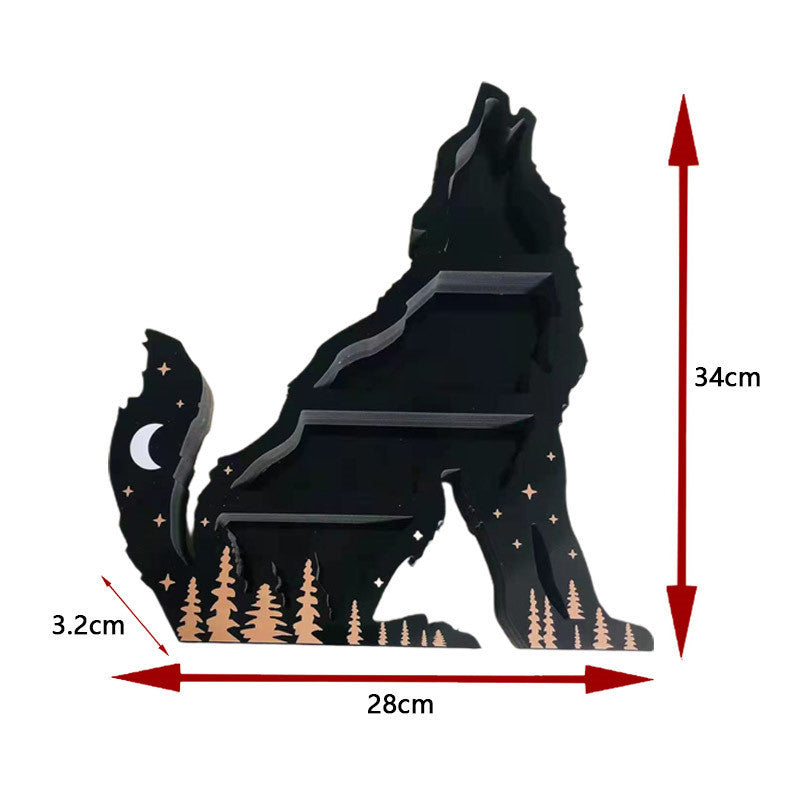 Mini Wolf-shaped Crystal Shelf