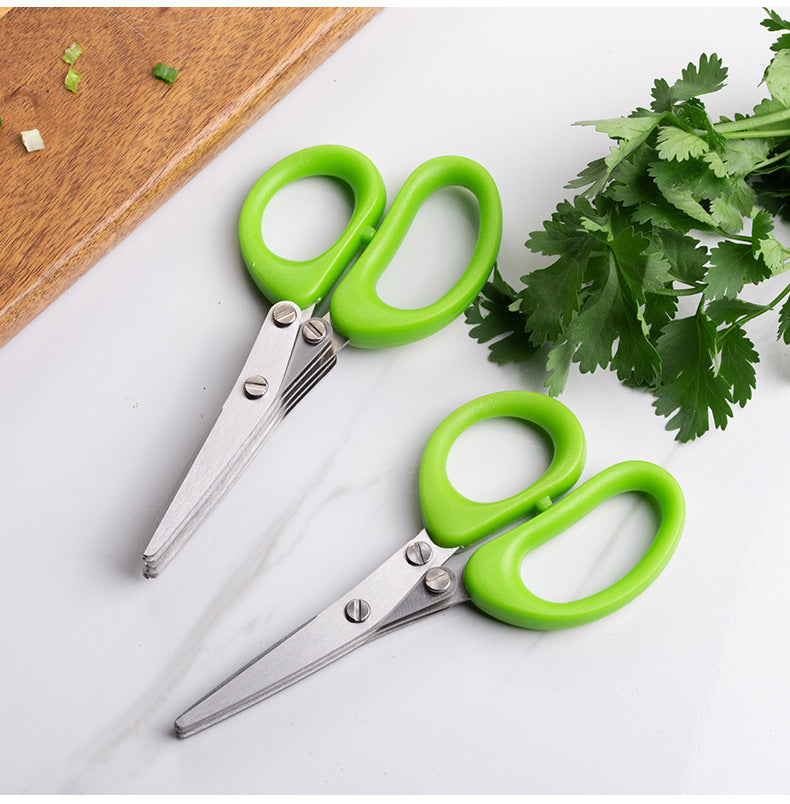 2pc Multifunctional Multi-layer Stainless Steel Kitchen Scissors