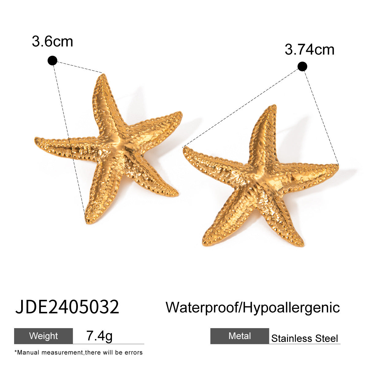 Gold Starfish Earrings