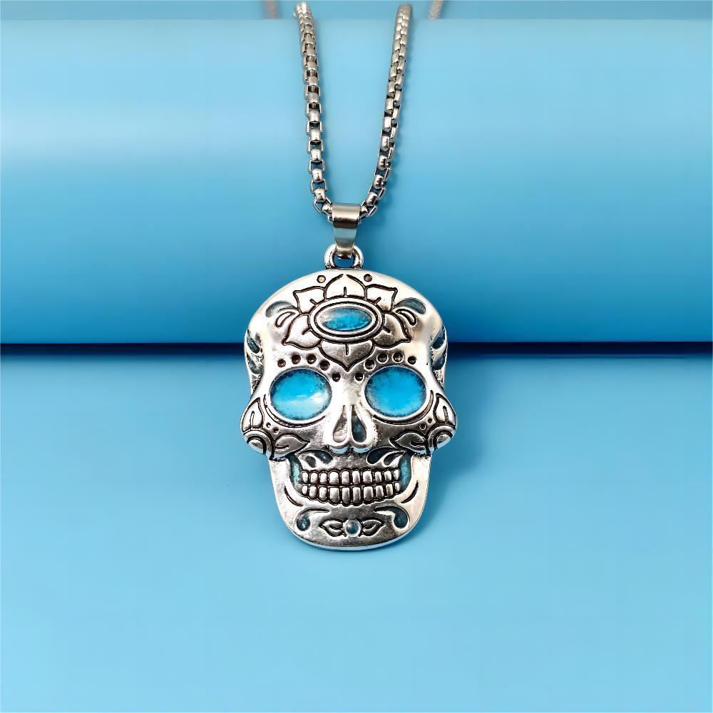 Halloween Glow-in-the-Dark Skull Necklace