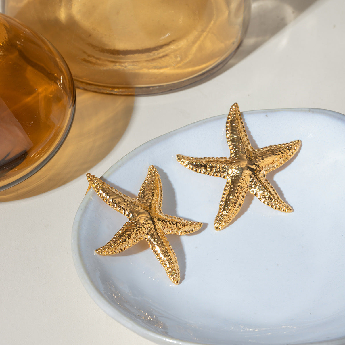 Gold Starfish Earrings