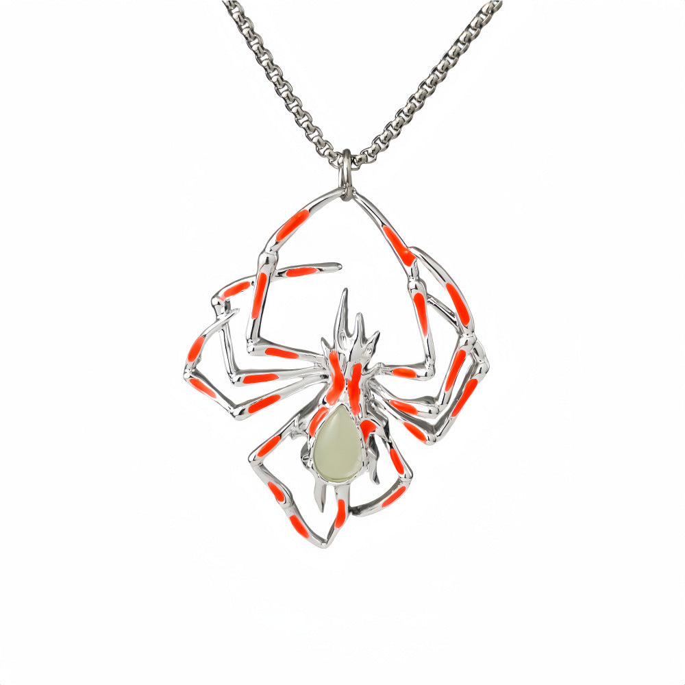 Glow-in-the-dark spider necklace