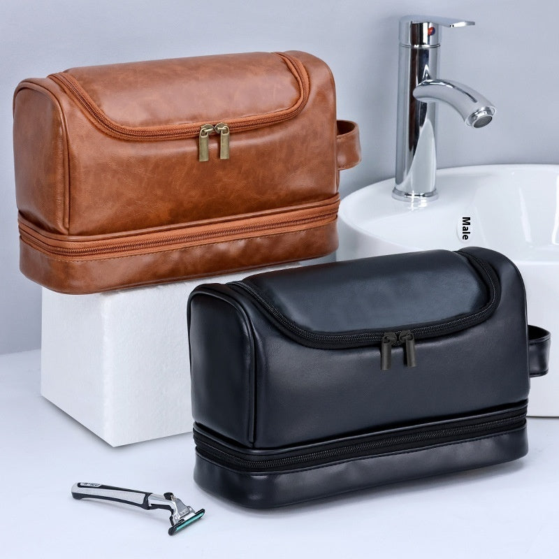 Leather Cosmetics Storage Travel Bag