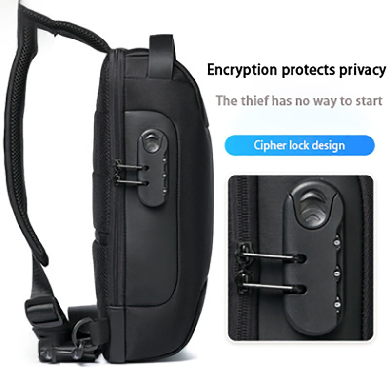 Waterproof USB Anti-theft Men Crossbody Bag