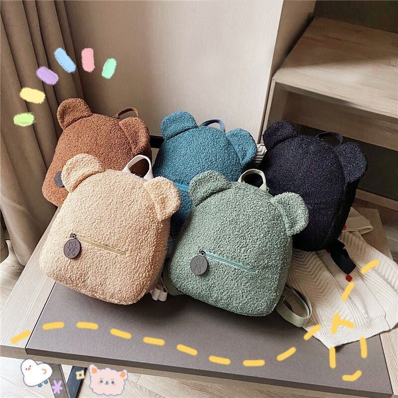 Cute Fleece Bear Backpacks