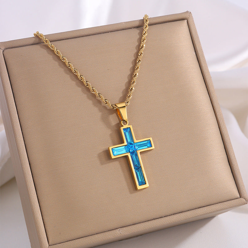 Fashion Jewelry Diamond Cross Necklace