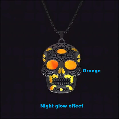 Halloween Glow-in-the-Dark Skull Necklace