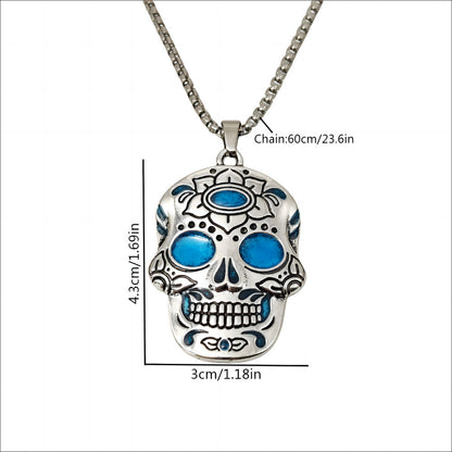 Halloween Glow-in-the-Dark Skull Necklace