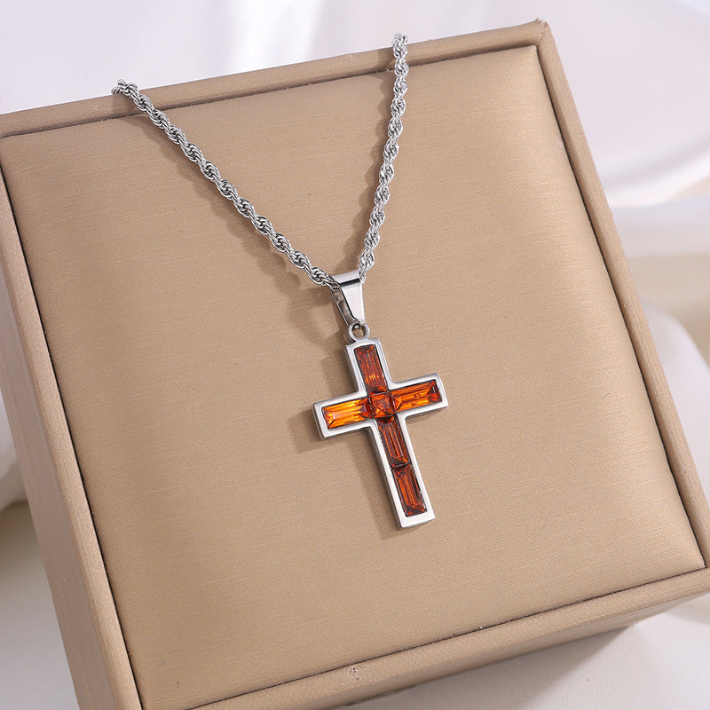 Fashion Jewelry Diamond Cross Necklace