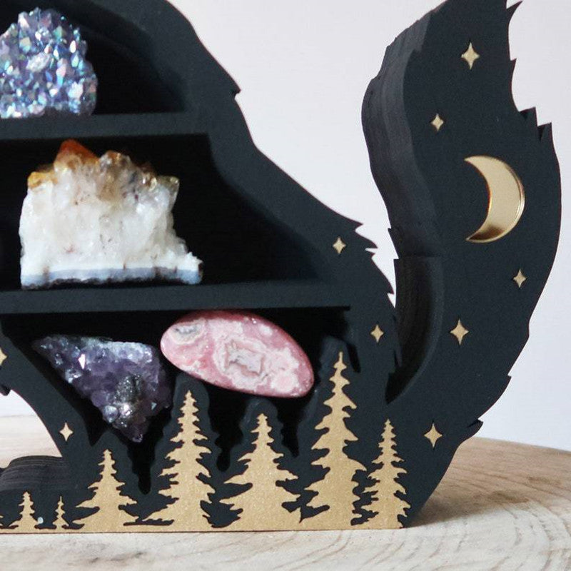 Mini Wolf-shaped Crystal Shelf