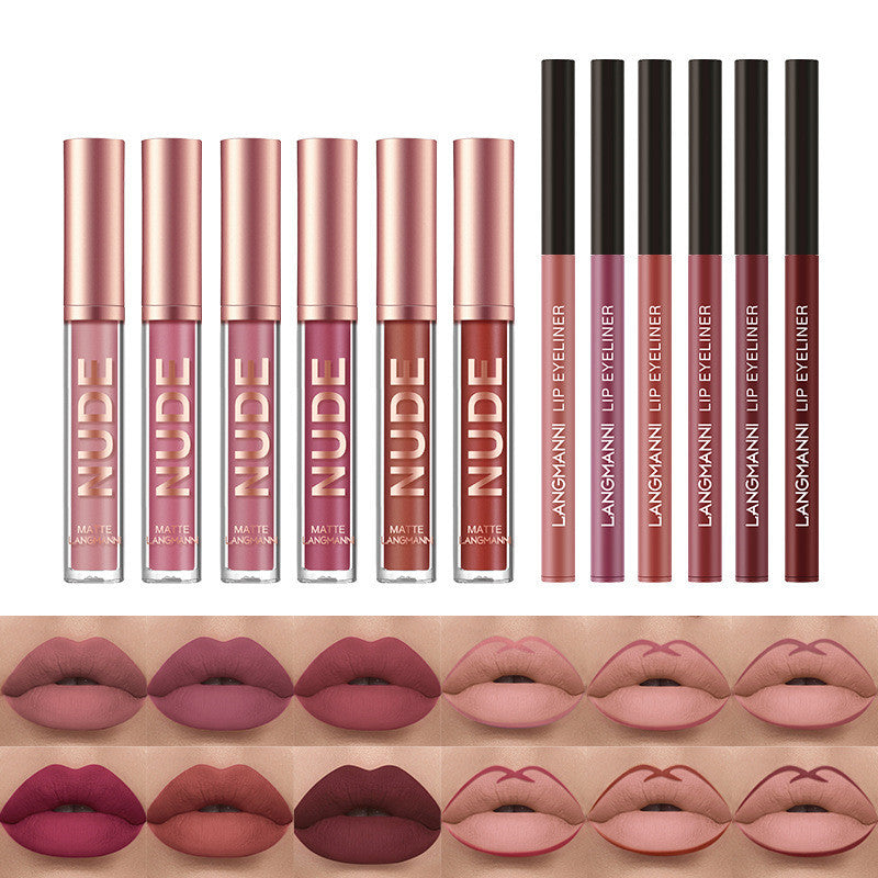 12pcs Lip Liner And Lipstick Set