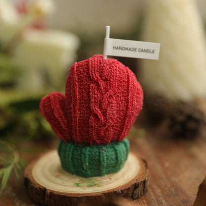 Christmas Woolen Glove Shaped Candles