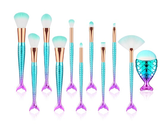 Mermaid Shaped Makeup Brush Set