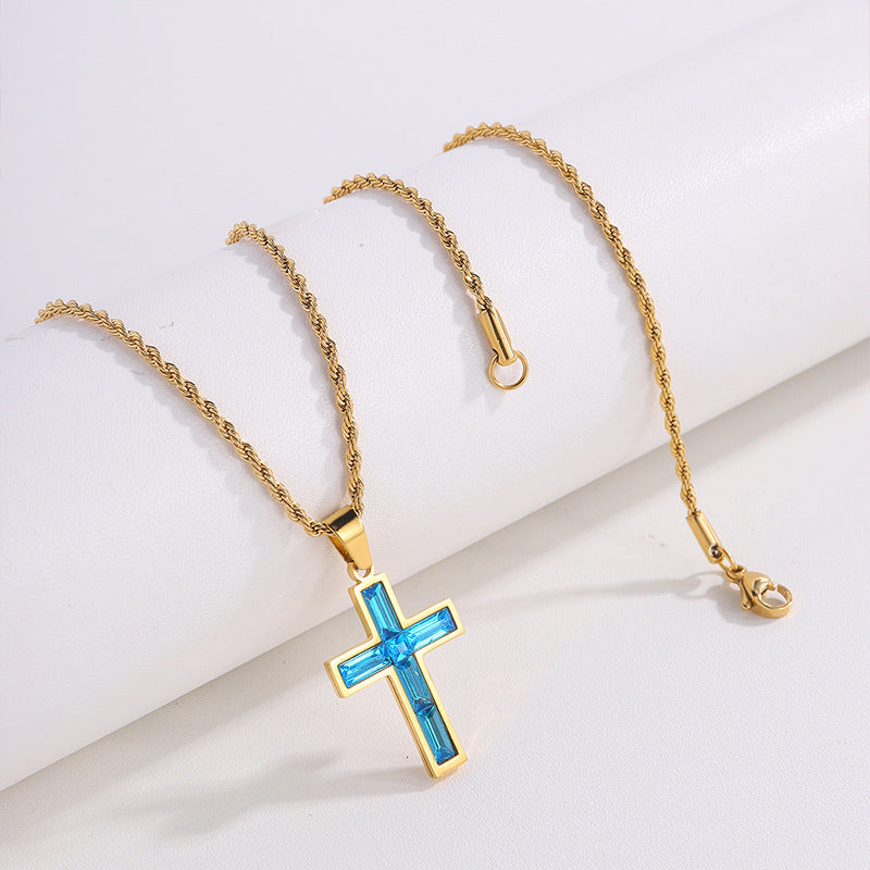 Fashion Jewelry Diamond Cross Necklace