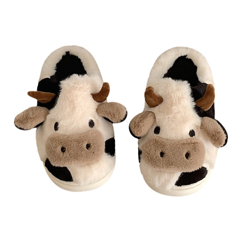 Fluffy Cow Warm House Slippers